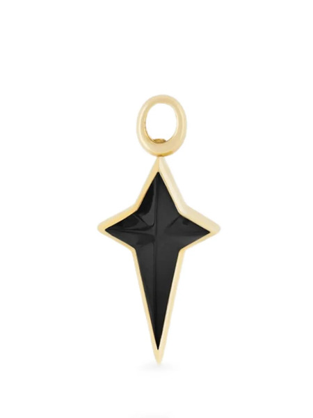  Stephen Webster Black Onyx Cross Single Earring Charm - Gold 