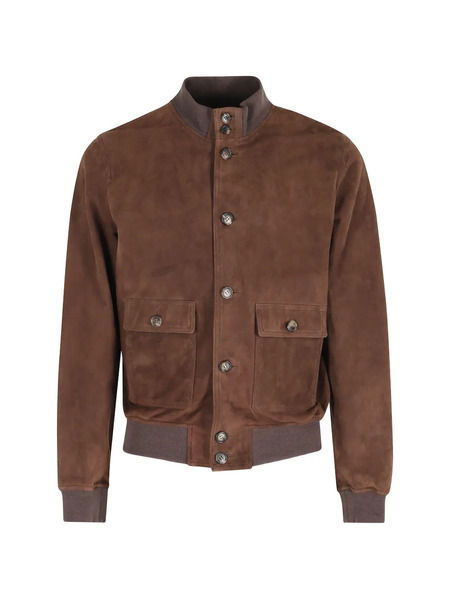  Stewart Buttoned Flap-pocket Suede Jacket - Brown 