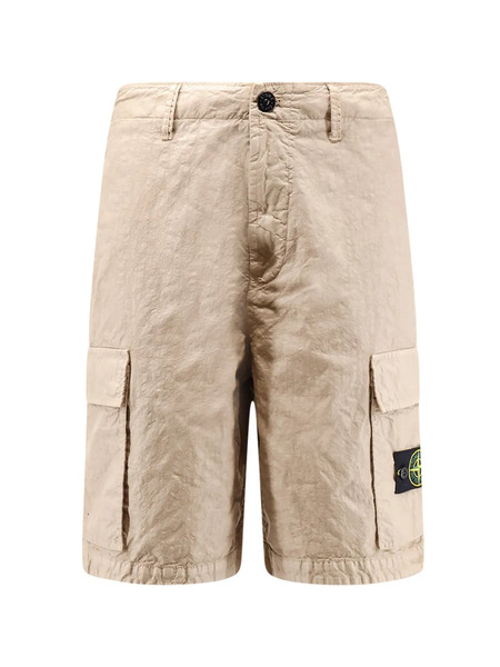  Stone Island Cargo Logo Patch Shorts - Neutrals 