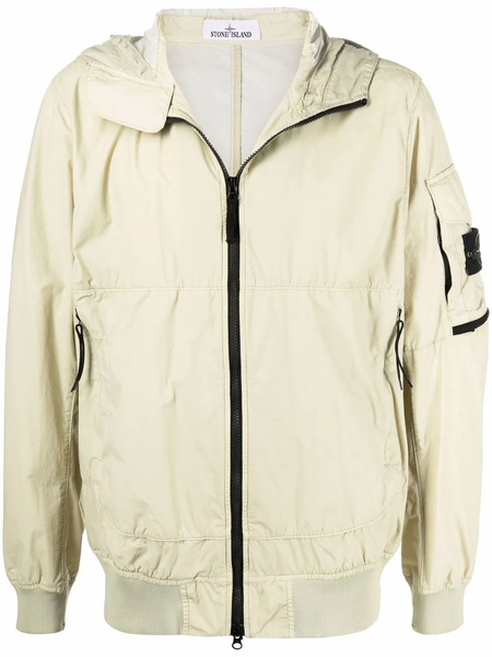  Stone Island Compass Badge Lightweight Hooded Jacket - Green 
