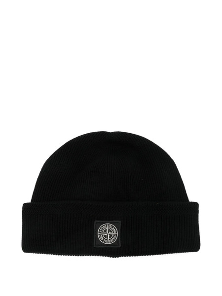  Stone Island Compass Beanie Hat - Black 
