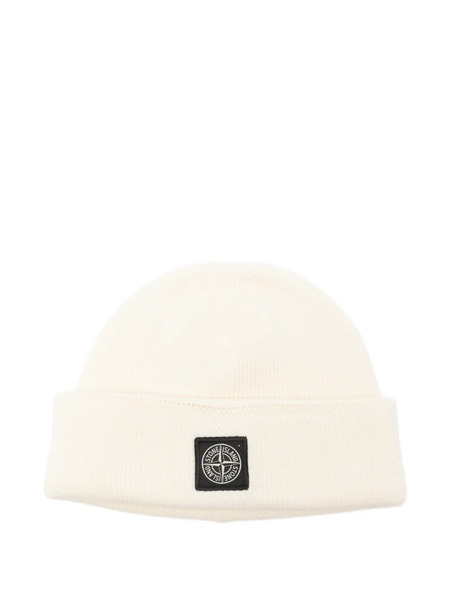  Stone Island Compass Logo-patch Beanie Hat - Neutrals 
