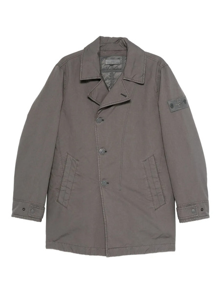  Stone Island Compass-patch Buttoned Coat - Grey 
