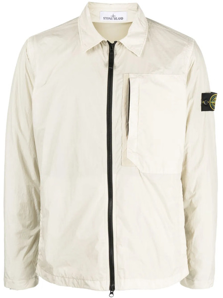  Stone Island Compass-patch Lightweight Zip-up Jacket - Neutrals 