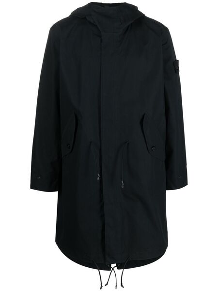  Stone Island Compass-patch Long-sleeved Coat - Black 