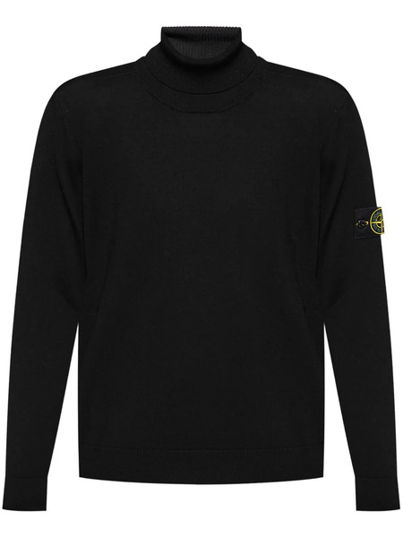  Stone Island Compass-patch Wool Jumper - Black 