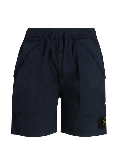  Stone Island Drawstring Logo-patch Shorts - Blue 