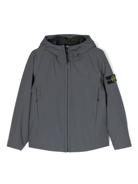  Stone Island Junior Compass-appliqué Zip-up Jacket - Blue 