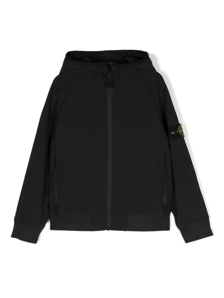  Stone Island Junior Compass-badge Hooded Jacket - Black 