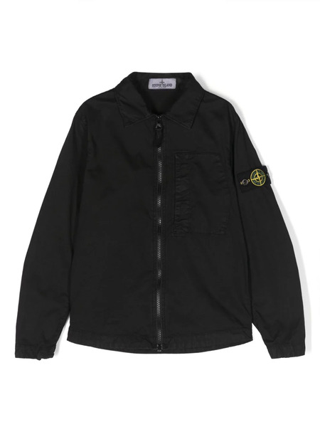  Stone Island Junior Compass-badge Zip-up Jacket - Black 