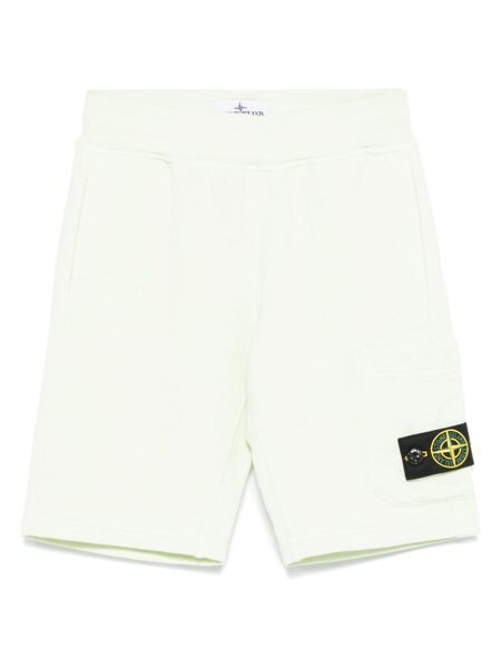  Stone Island Junior Compass-patch Shorts - Green 