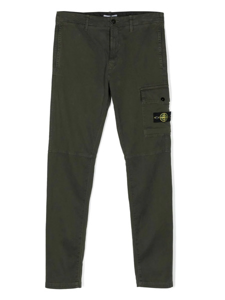  Stone Island Junior Logo-patch Cargo Pants - Green 