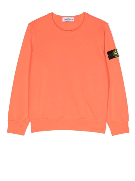  Stone Island Junior Logo-patch Long-sleeve Sweatshirt - Orange 