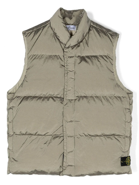  Stone Island Junior Logo-patch Padded Gilet - Grey 