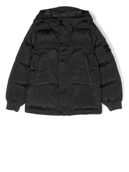  Stone Island Junior Logo-patch Puffer Jacket - Black 