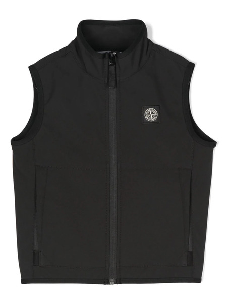  Stone Island Junior Logo-patch Shell Gilet - Black 