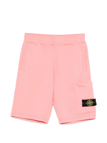  Stone Island Junior Logo-patch Shorts - Pink 