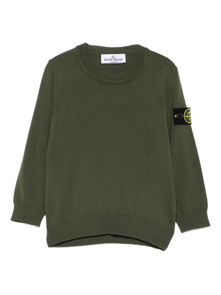  Stone Island Junior Logo-patch Wool Sweater - Green 