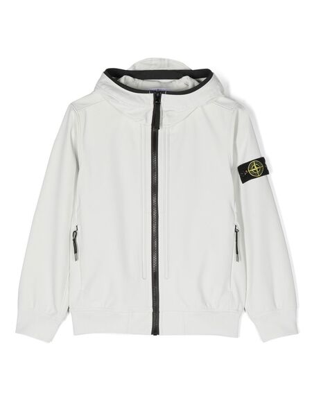  Stone Island Junior Logo-patch Zip-up Jacket - Grey 