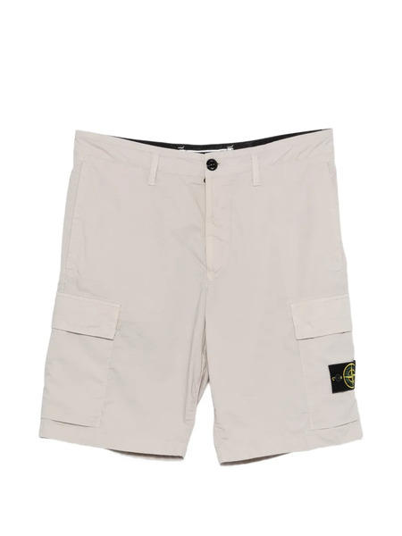  Stone Island Logo Patch Cargo Shorts - Neutrals 