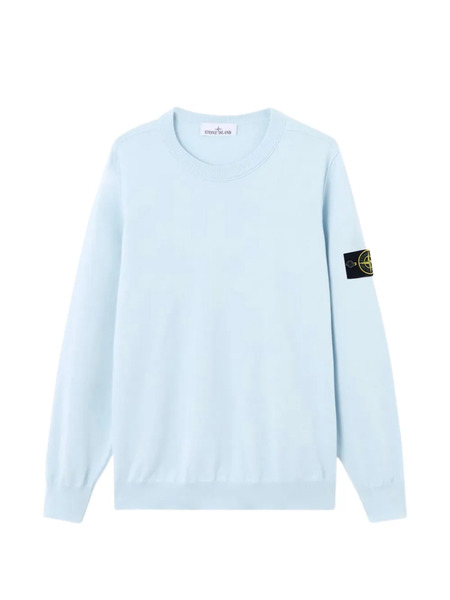  Stone Island Logo-patch Crew-neck Sweatshirt - Blue 