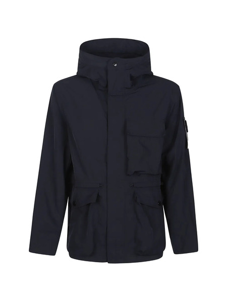  Stone Island Logo-patch Hooded Jacket - Blue 