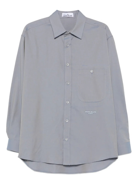  Stone Island Patch-pocket Button-down Shirt - Blue 