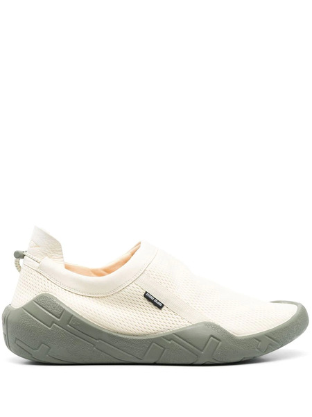  Stone Island Shadow Project Logo-patch Leather Slip-on Sneakers - Neutrals 