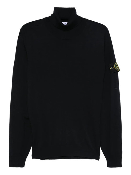  Stone Island Turtleneck Logo-patch Sweater - Blue 