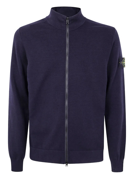  Stone Island Zip-front Logo-patch Cardigan - Blue 