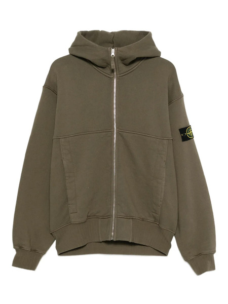  Stone Island Zip Hooded Sweatshirt - Green 