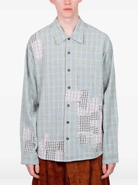  Story Mfg. Patchwork Plaid Shirt - Blue 