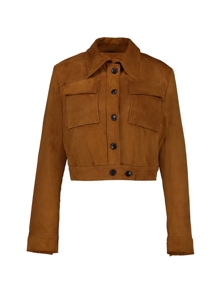  Stouls Leoncino Button-up Suede Jacket - Brown 