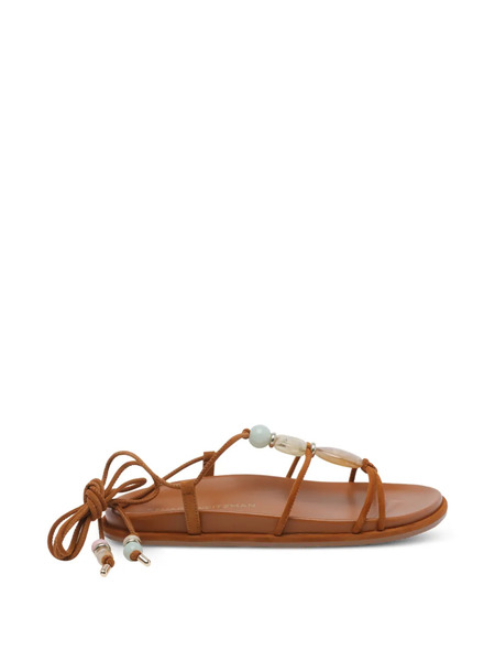  Stuart Weitzman Beaded Wrap Sandals - Brown 