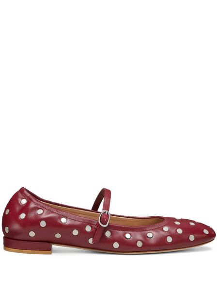  Stuart Weitzman Claris Stud Ballet Flats - Red 