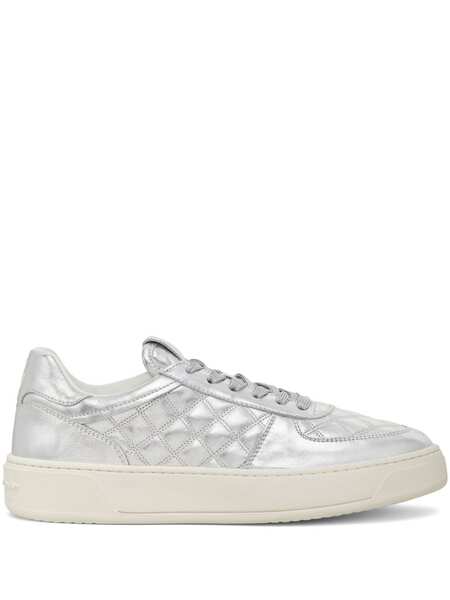  Stuart Weitzman Courtside Sleek Metallic Sneakers - Silver 