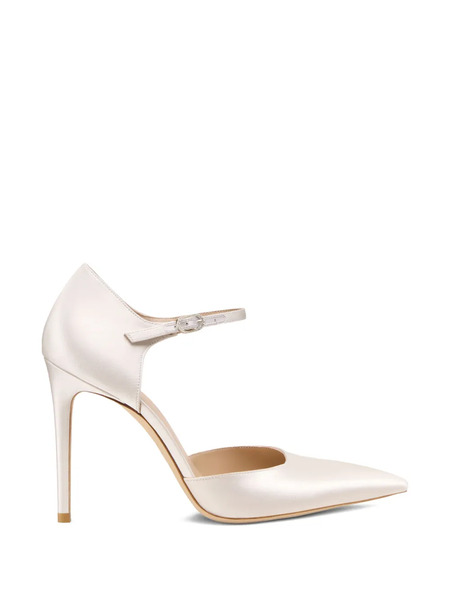  Stuart Weitzman Crystal-embellished Ankle Strap Pumps - Neutrals 