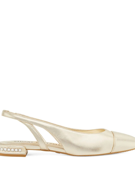  Stuart Weitzman Crystal-embellished Cutout Slingback - Gold 