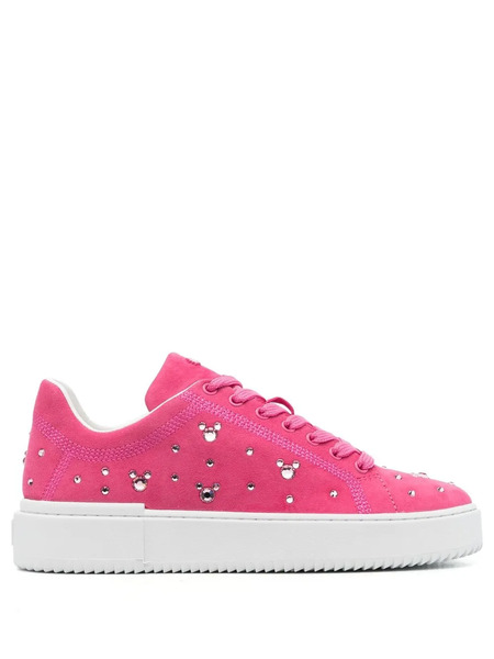  Stuart Weitzman Crystal-embellished Suede Sneakers - Pink 
