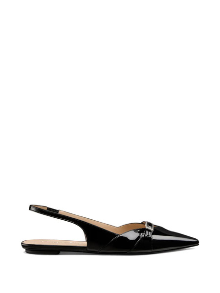  Stuart Weitzman Georgie Flat Slingback Flats - Black 
