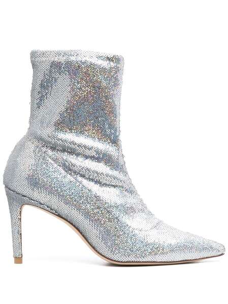  Stuart Weitzman Holographic-effect 160mm Boots - Grey 