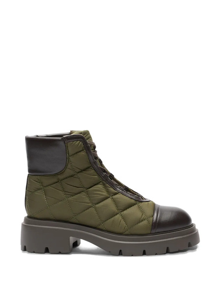  Stuart Weitzman Hudson Quilted Combat Boots - Green 