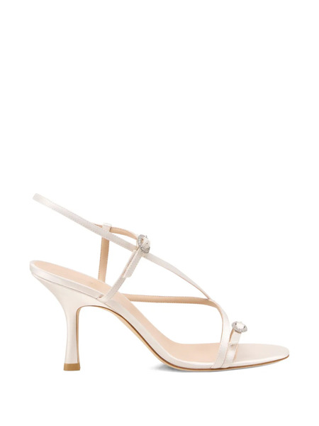  Stuart Weitzman Kensington Crystal-embellished Heeled Sandals - Neutrals 