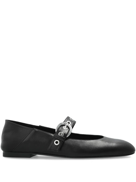 Stuart Weitzman Leather Ballet Flats - Black 