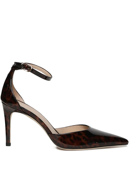  Stuart Weitzman 85mm Ankle Strap Pointed Pumps - Brown 
