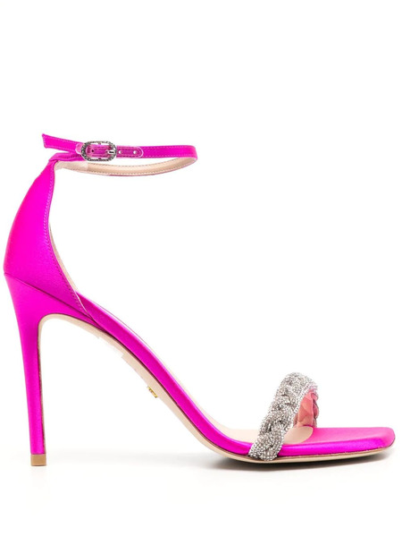  Stuart Weitzman 107mm Crystal-embellished Strap Sandals - Pink 