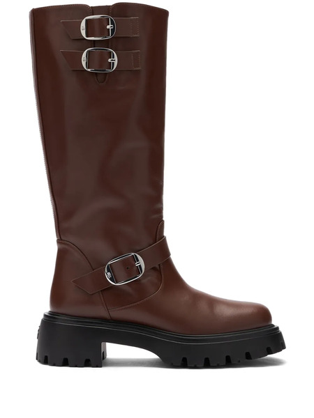  Stuart Weitzman 50mm Emerson Moto Boots - Brown 