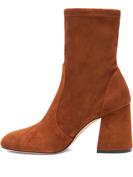  Stuart Weitzman 85mm Essentialist Stretch Suede Boots - Brown 