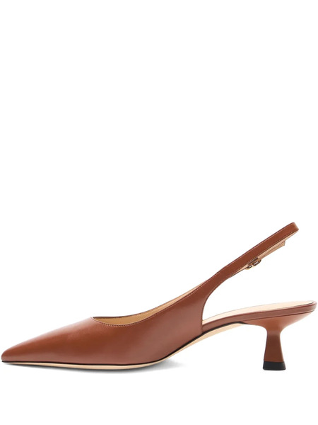  Stuart Weitzman 35mm Sculpt Slingback Pointed-toe Pumps - Brown 