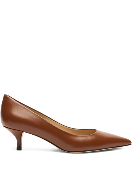  Stuart Weitzman 50mm Stuart Power Leather Pointed-toe Pumps - Brown 